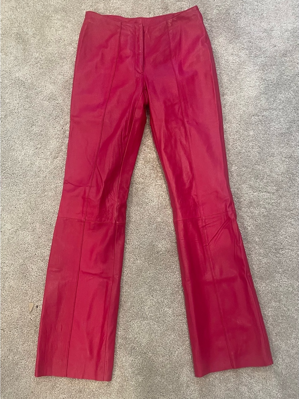 Hott pink genuine leather Wilson’s leather bottoms pants bootcut size 6